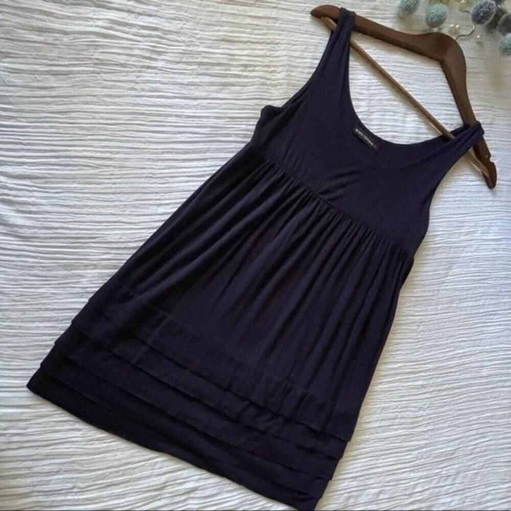 Body Central Purple Mini Dress Sleeveless Empire Waist Tiered Ruffle Hem